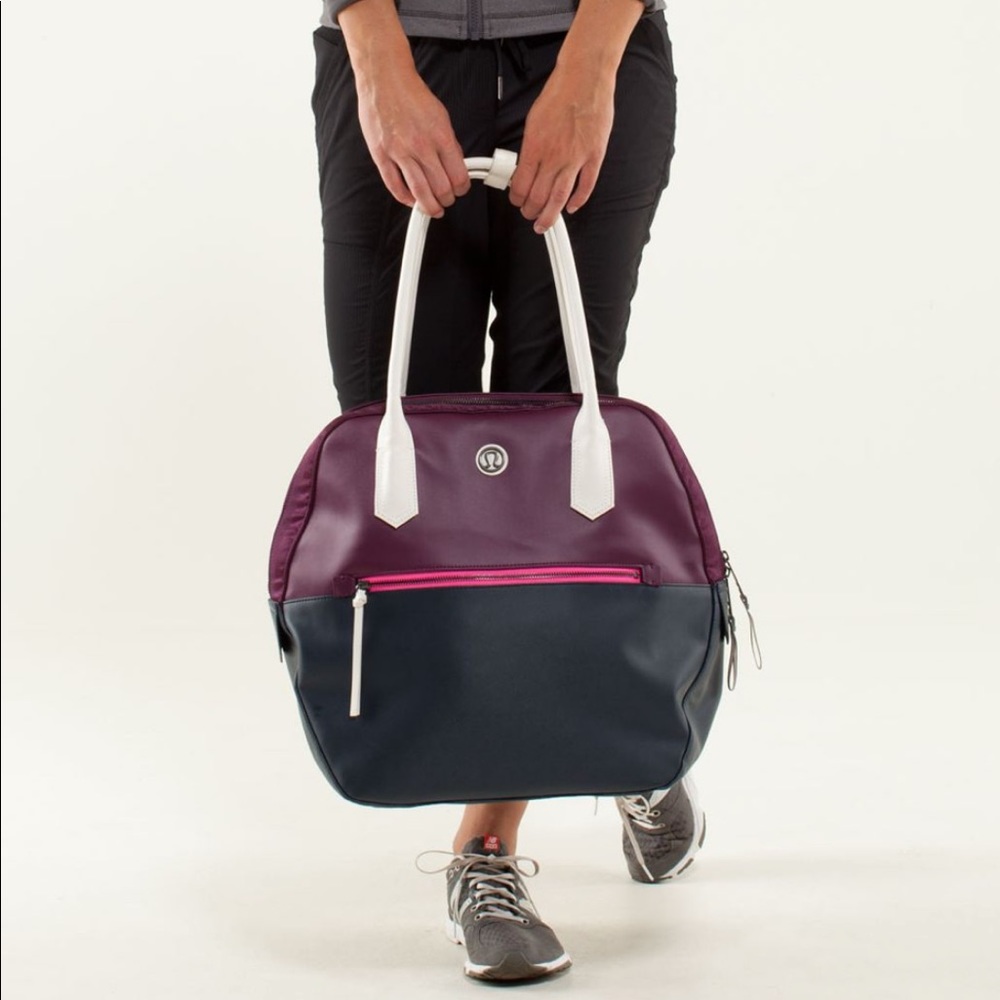 lululemon Happy Hatha Hour Bag - Plum and Navy